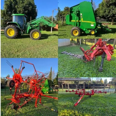 Equipo para hacer Fardos: Tractor, Enfardadora, Segadora, Henificadora, Rastrillo